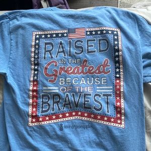 Blue love & pineapple tee shirt